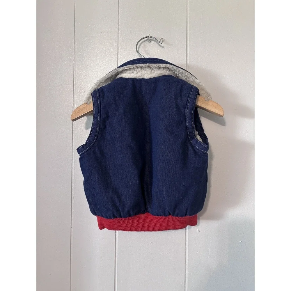 Vintage Blue‎ Jean Vest Health-tex, Infant 24 months, Sherpa, made in USA